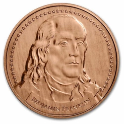 Founders of Liberty: Benjamin Franklin - Free Speech 1 uncja Miedzi 2022 Slab 