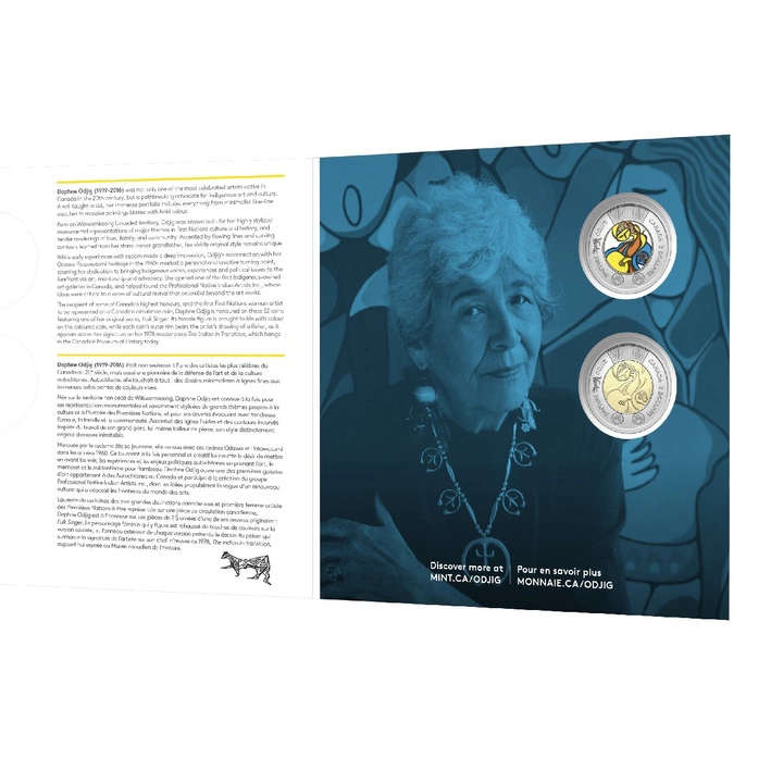 Celebrating The Life And Art Of Daphne odjig $2 Miedzionikiel 2025 Collector Card