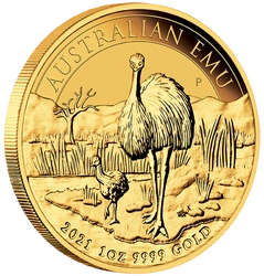 Australijski Emu 1 uncja Złota 2021 Pakiet 5 sztuk