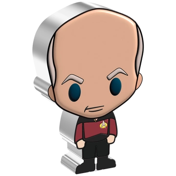 Niue: Star Trek - Jean-Luc Picard Chibi Coin kolorowany 1 uncja Srebra 2022 Proof