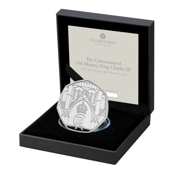 The Coronation of His Majesty King Charles III 50p Srebro 2023 Proof