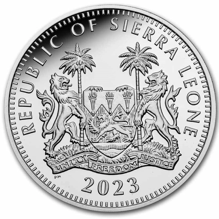 Sierra Leone: Egyptian Gods - Isis kolorowana 2 uncje Srebra 2023 Proof