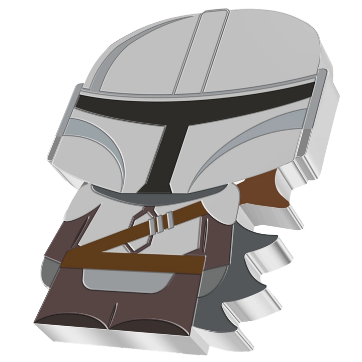Niue: Star Wars - The Mandalorian Chibi Coin kolorowany 1 uncja Srebra 2021 Proof