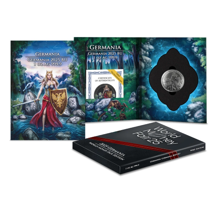 Germania 1 uncja kolorowana Srebra 2025 (Black Silver) WMF Edition