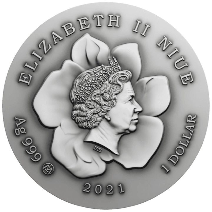 Niue: Fairy Tales - Googly Eyes kolorowane $1 Srebro 2021 High Relief Antiqued Coin
