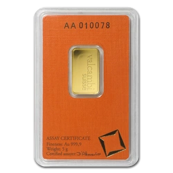  Sztabka Valcambi 5 gramów Złota LBMA GD Refiner