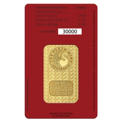 Sztabka The Perth Mint: Lunar - Rok Smoka 1 uncja Złota