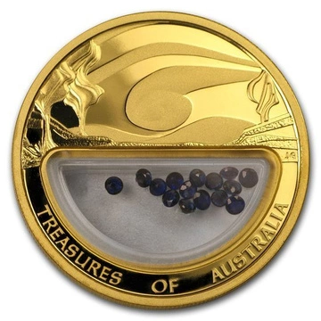Skarby Australii: Szafiry 1 uncja Złota 2007 Proof
