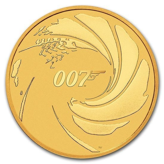 Tuvalu: James Bond 007 1 uncja Złota 2020 MS70 NGC