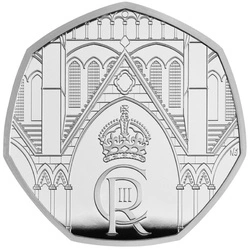 The Coronation of His Majesty King Charles III 50p Srebro 2023 Proof