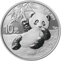 Chińska Panda 30 gramów Srebra 2020