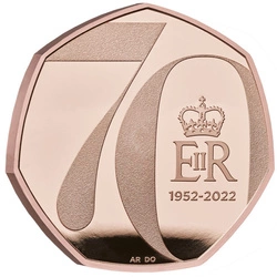 The Platinum Jubilee of Her Majesty The Queen Złoto 50p 2022 Proof