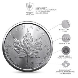 Kanadyjski Liść Klonowy 1 uncja Srebra 2023