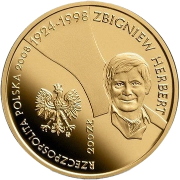 Zbigniew Herbert 200 zł 2008 Proof