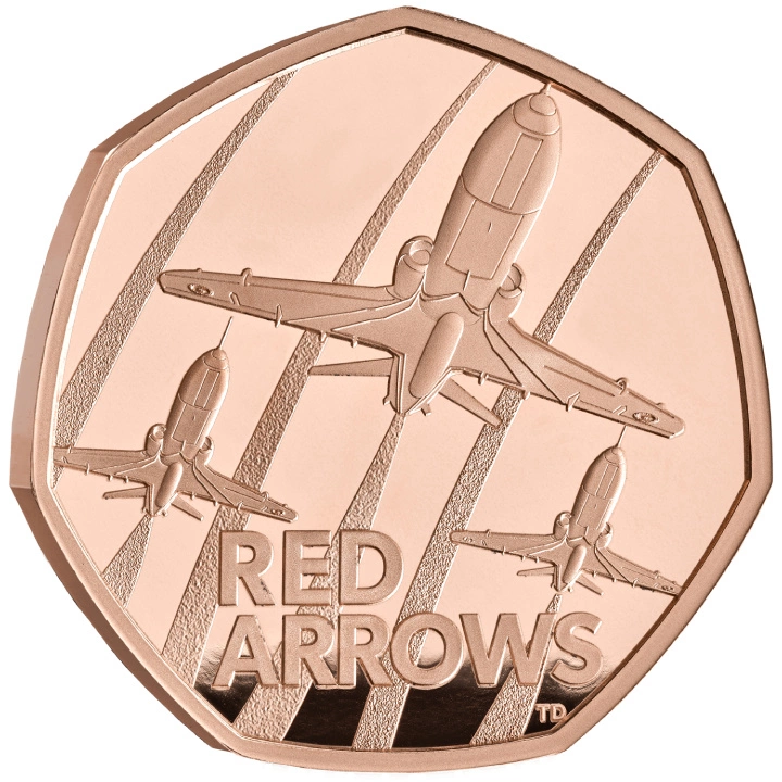 The Red Arrows 50p Złoto 2025 Proof