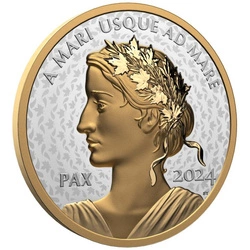 Canada: Peace Dollar pozłacany 1 uncja Srebra 2024 Proof Ultra High Relief Coin