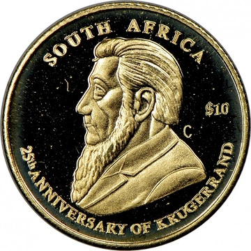 Liberia: 25th Anniversary of Krugerrand $10 Złoto 2005 Proof
