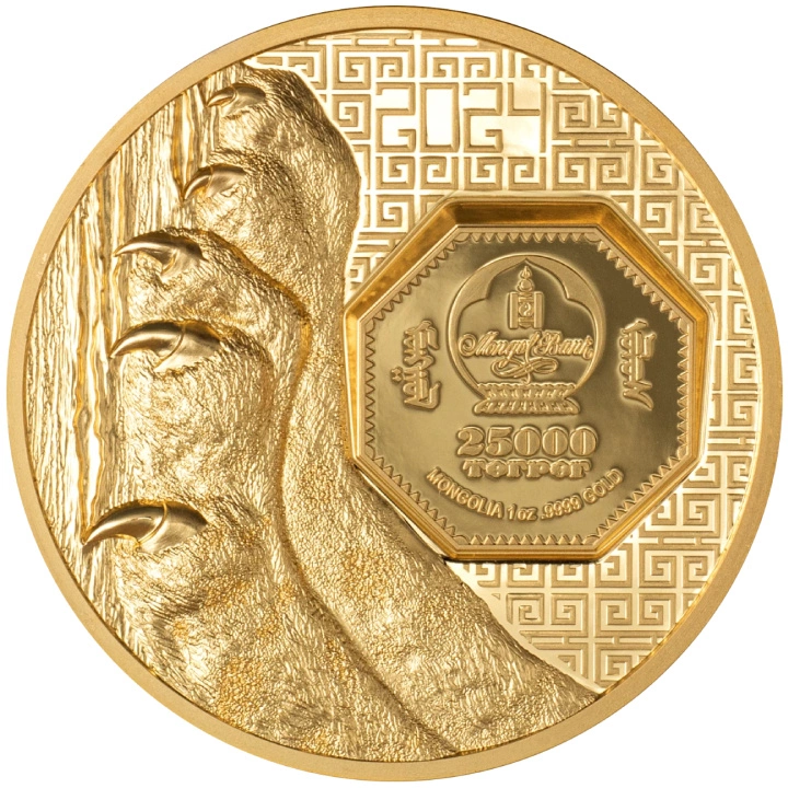 Mongolia: Snow Leopard 1 uncja Złota 2024 Proof Ultra High Relief