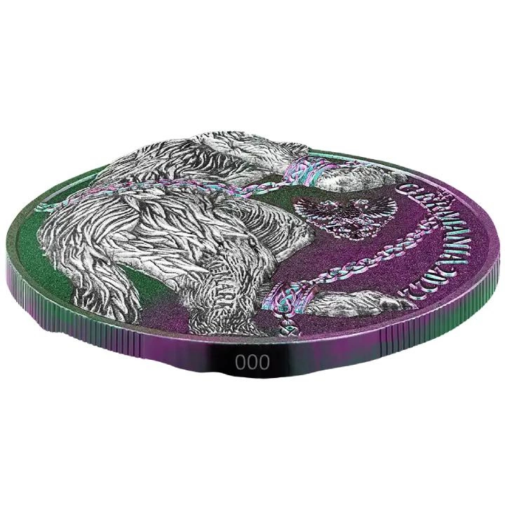 Germania: Beasts - Fenrir kolorowany 2 uncje Srebra 2022 Ultra High Relief