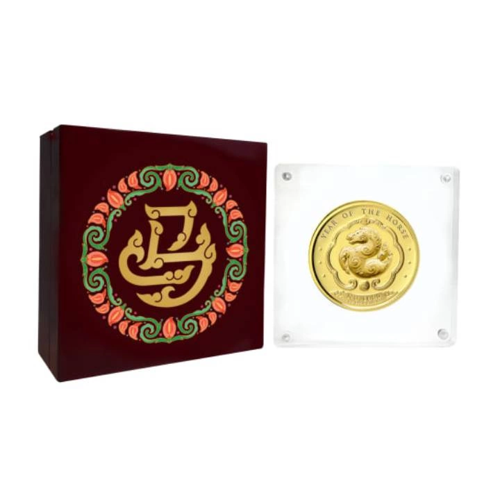 Bhutan: Lunar Rok Konia kolorowany 1/4 uncji Złota 2026 Proof