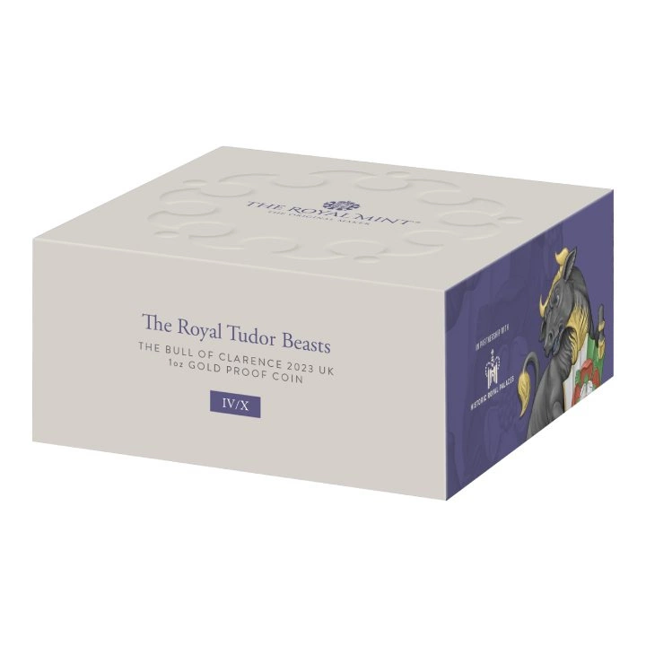 The Royal Tudor Beasts: The Bull of Clarence 1 uncja Złota 2023 Proof