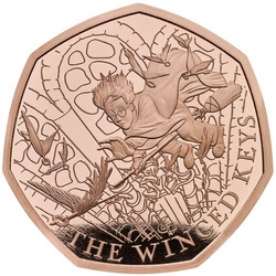 Harry Potter: Winged Keys 50p Złoto 2024 Proof