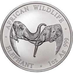 African Wildlife: Słoń 1 uncja Srebra 2002