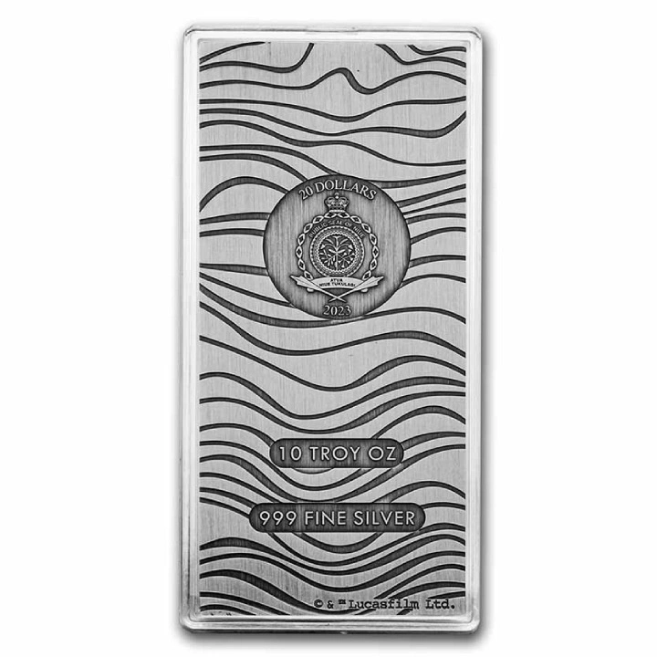 Niue: Star Wars - Mandalorian Beskar sztabko-moneta 10 uncji Srebra 2023 Antiqued