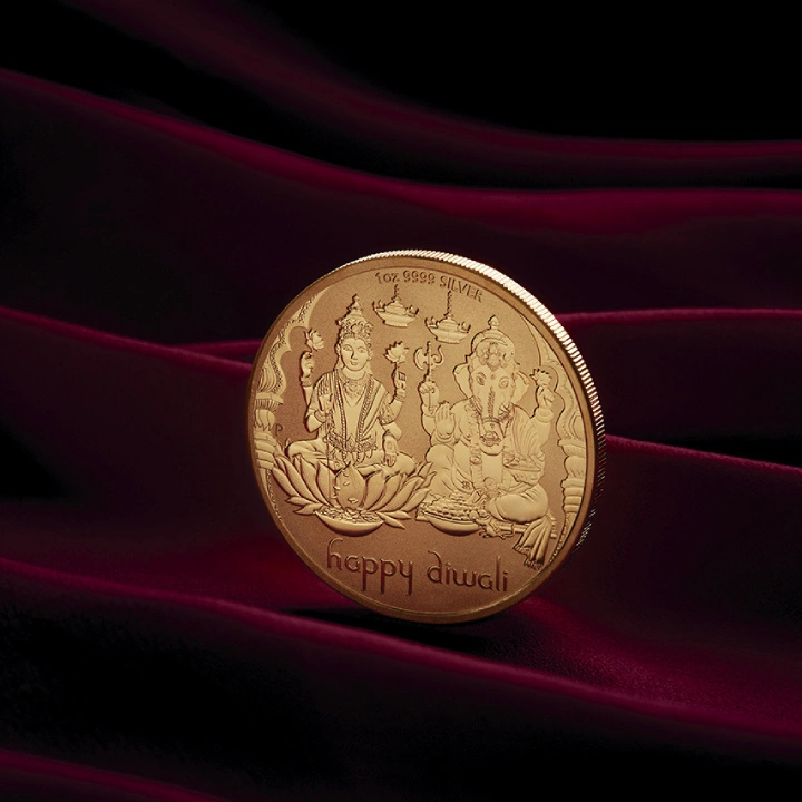 Medalion Diwali pozłacany 1 uncja Srebra 2023