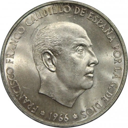 Hiszpania: 100 Peset - Francisco Franco Srebro 1966