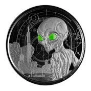 Ghana: Alien kolorowany 1 uncja Srebra Rodowanego 2021 (w czarnym kolorze)