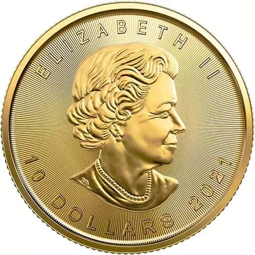 Kanadyjski Liść Klonowy 1/4 uncji Złota 2021