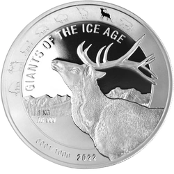 Ghana: Giants of the Ice Age - Renifer 1000 g Srebra 2022