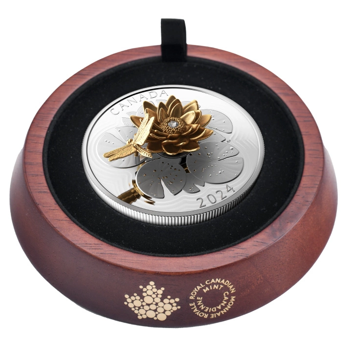 Canada: The Dragonfly and the Bloom pozłacany $50 Srebro 2024 Proof