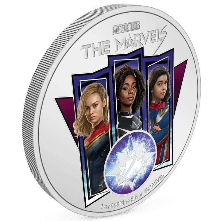 Niue: Marvel - The Marvels kolorowany 1 uncja Srebra 2023 Proof