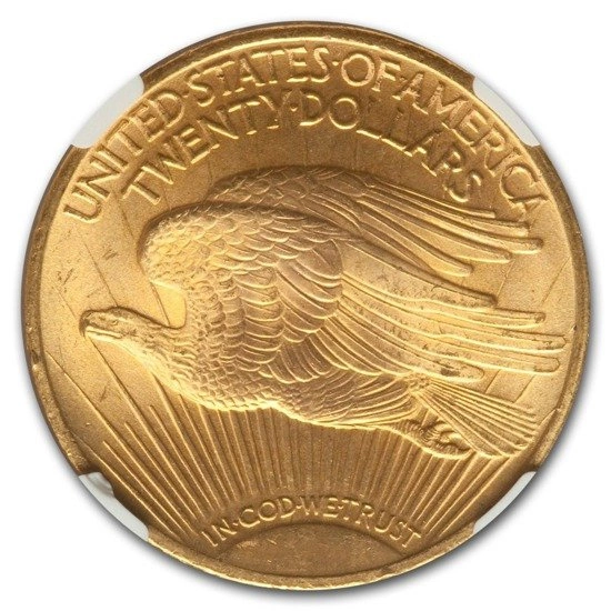 Saint-Gaudens Gold Double Eagle 20 Dollar 1924 NGC MS66