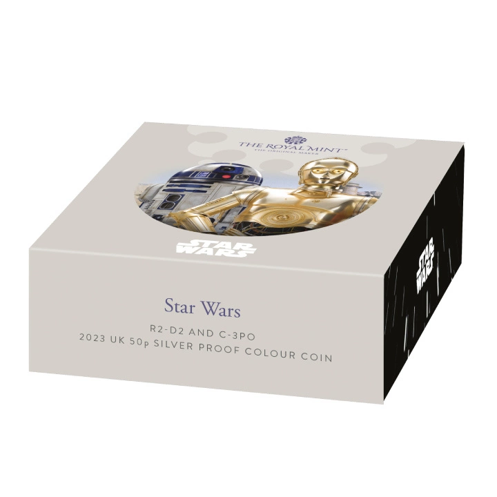 Star Wars: R2-D2 and C-3PO kolorowany 50p Srebro 2023 Proof