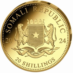 Somalia: African Wildlife - Leopard 0,5 grama Złota 2024 Proof