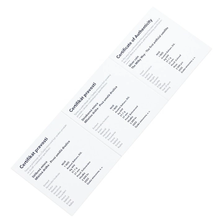 Niue: The Milky Way - The First Artificial Satellite kolorowany $1 Srebro 2022 Proof