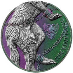 Germania: Beasts - Fenrir kolorowany 2 uncje Srebra 2022 Ultra High Relief 