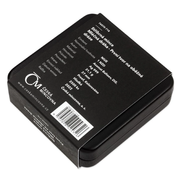 Niue: The Milky Way - The First Animal in Orbit kolorowany $1 Srebro 2022 Proof