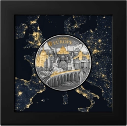 Cook Islands: Hidden Treasure – Grande Europe pozłacany 3 uncje Srebra 2025 Antiqued High Relief