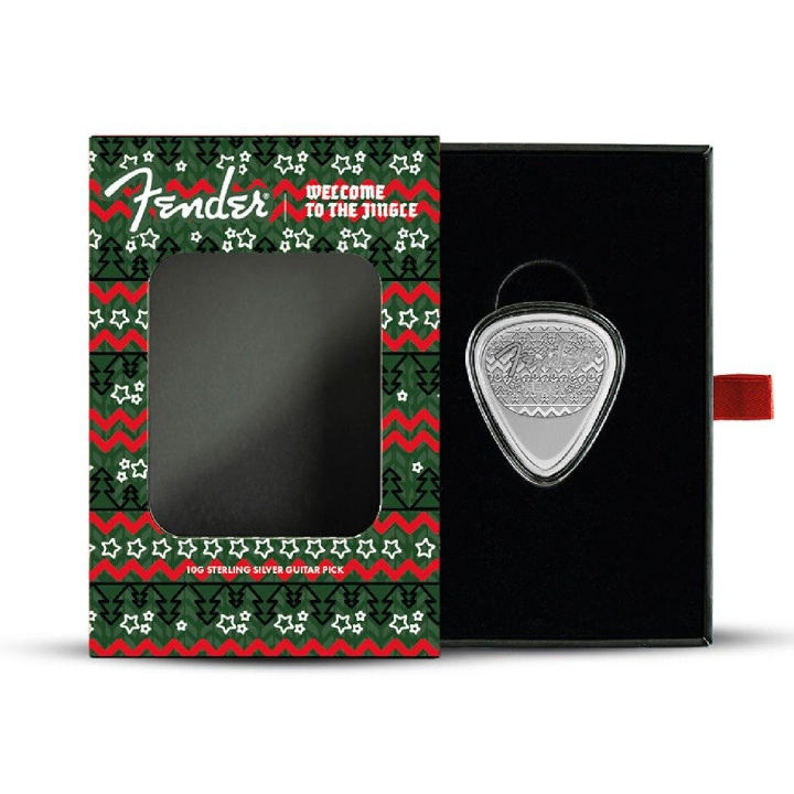 Pamp: Fender Holiday Guitar Pick 9,25 g Srebra 2025 Reverse Proof