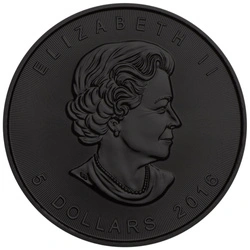 Kanadyjski Liść Klonowy Ice Skull kolorowany 1 uncja Srebra 2017 Black Ruthenium