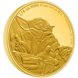 Niue: Star Wars The Mandalorian – Grogu 1/4 uncji Złota 2022 Proof