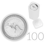 Australijski Kangur 1 uncja Srebra 2020 PAKIET 100 SZTUK