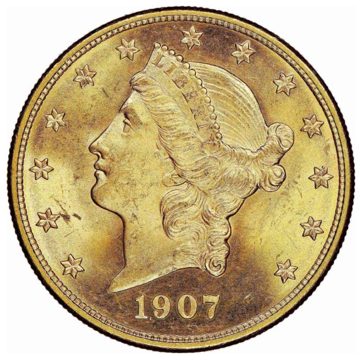 Liberty Head $20 Złoto 1907