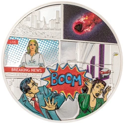 Cook Islands: Meteorite Impacts - Tenham kolorowany 1 uncja Srebra 2023 Proof Ultra High Relief