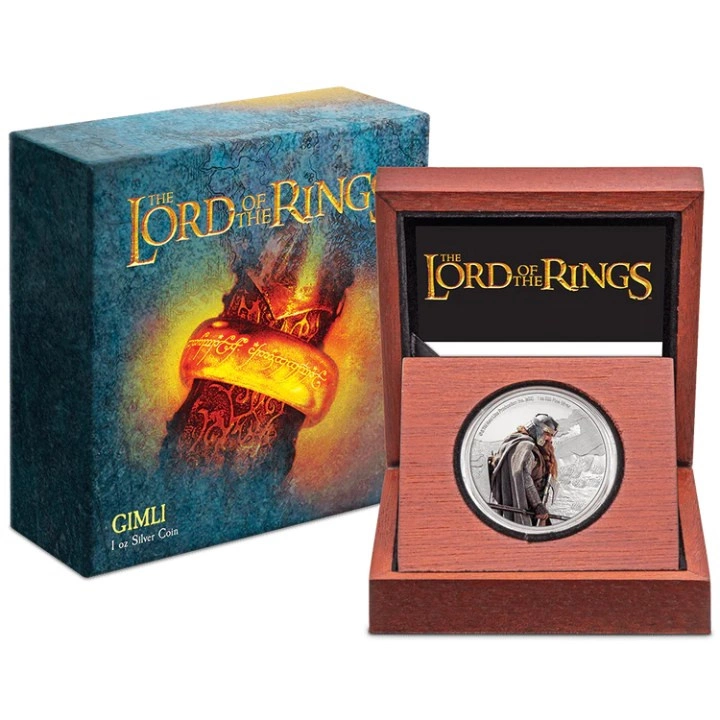 Niue: The Lord of the Rings - Gimli kolorowany 1 uncja Srebra 2022 Proof