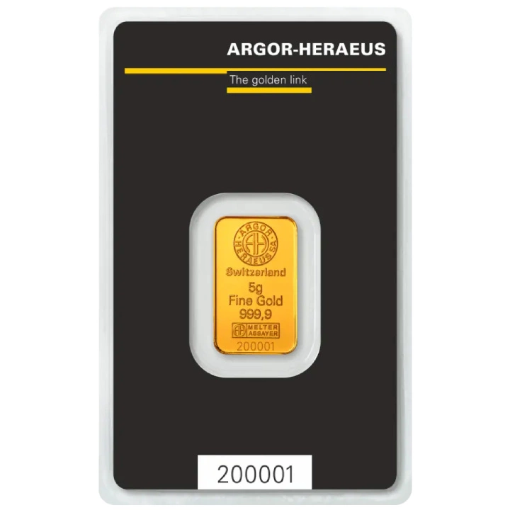 Sztabka Kinebar Argor Heraeus 5 gramów Złota
